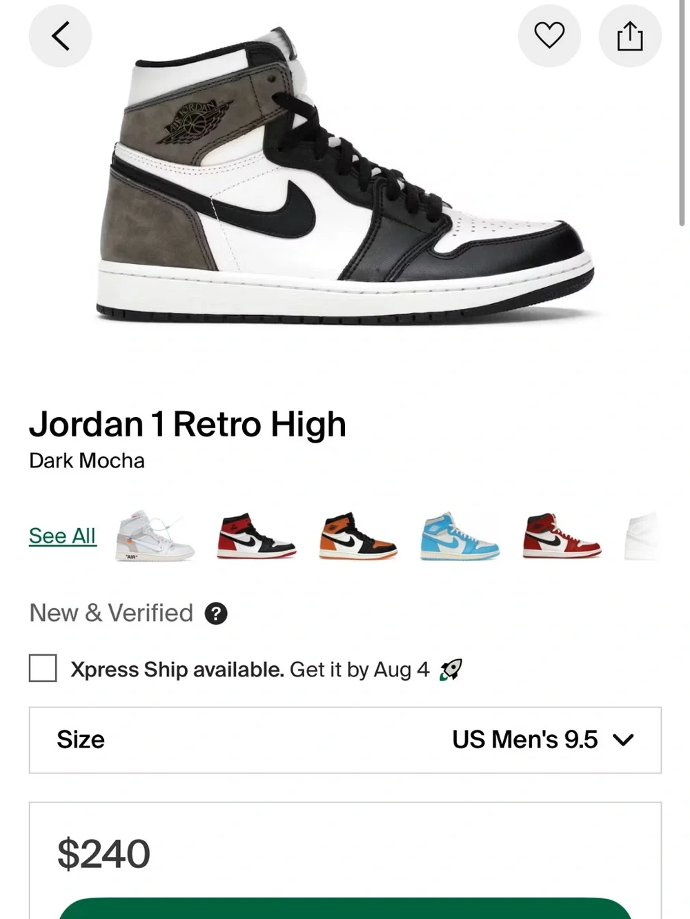 Air Jordan 1 Retro High OG (Dark Mocha)
